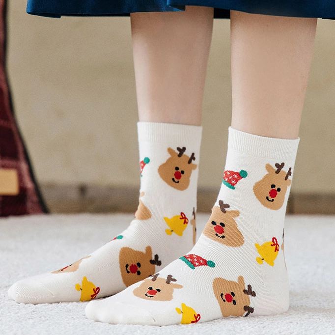 High Quality Wholeslae Custom Women Cotton Thick Crew Socks Christmas Socks