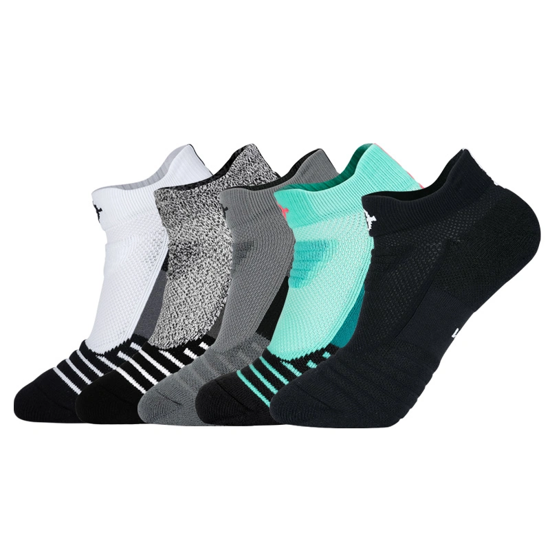 Custom Black White Gray Color Cotton Compression Athletic Running Socks for Men Women Short Sport Ankle Socks