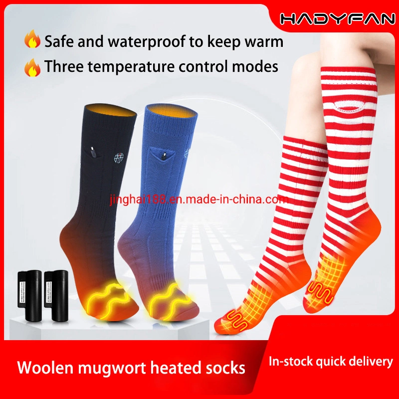 3.7V Women Men Winter Warm Rechargeable Battery Operated Heated Thermal Socks, 3D Invisible Heating Socks