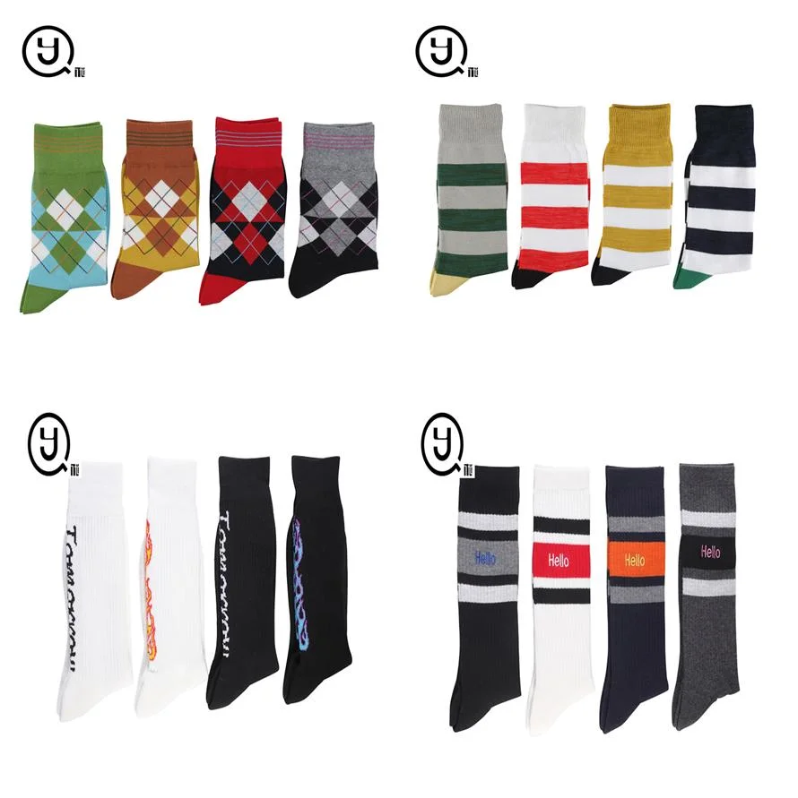 Casual Cotton Custom Logo Fashion Words Multicolor Cartoon Sports School Crew Sports Socks