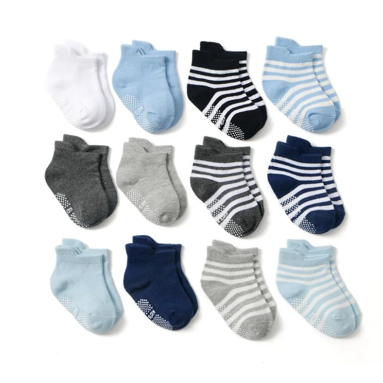 Non Slip Toddler Socks Grips Baby Girls Boys 6 Pack Anti Skid Ankle Socks for Kids