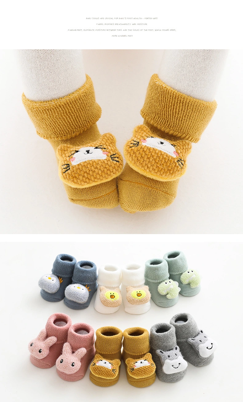 Autumn and Winter Terry Thickened Baby Cartoon Floor Socks