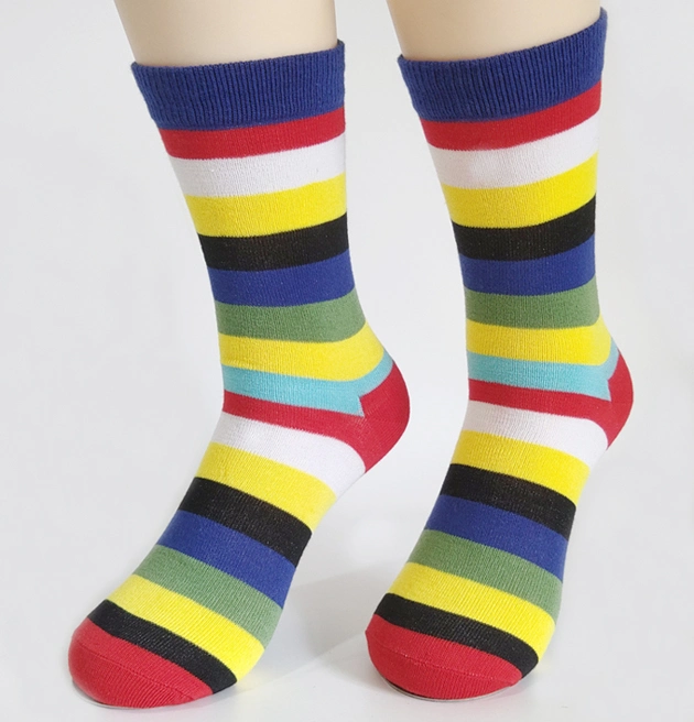 2021 Custom Jacquard Design Women Men Funny Happy Cotton Tube Crew Socks