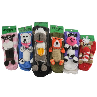 Calcetines de acrílico para niños y bebés, calcetines de suelo de animales, calcetines de Navidad de invierno