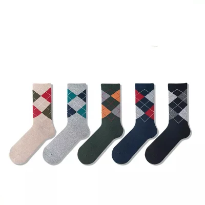 Calcetines clásicos con diseño de argyle, calcetines formales de vestir de negocios para hombres