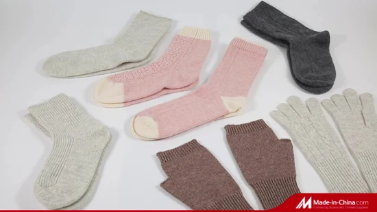 Calcetines tobilleros de Cachemira 100% tejido acanalado de ocio para mujer