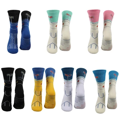 Liou, venta al por mayor, calcetines de equipo de baloncesto bordados de punto personalizado para hombre, calcetines deportivos atléticos de ciclismo Terry con logotipo